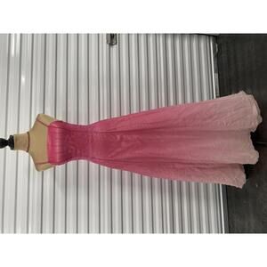 Pink Ombre beaded Dress with Spaghetti Straps